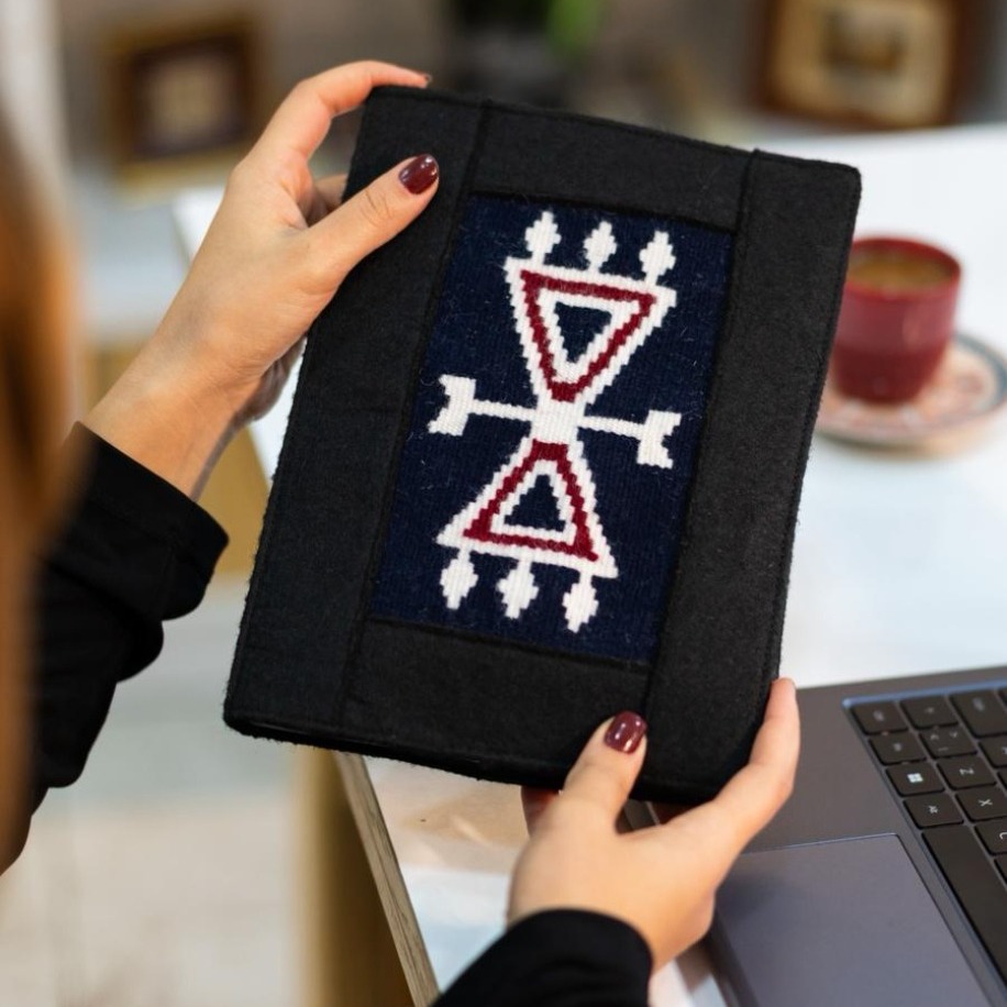 Saç Bağı Motifli El Dokuması Kitap–Defter–Ajanda Kılıfı