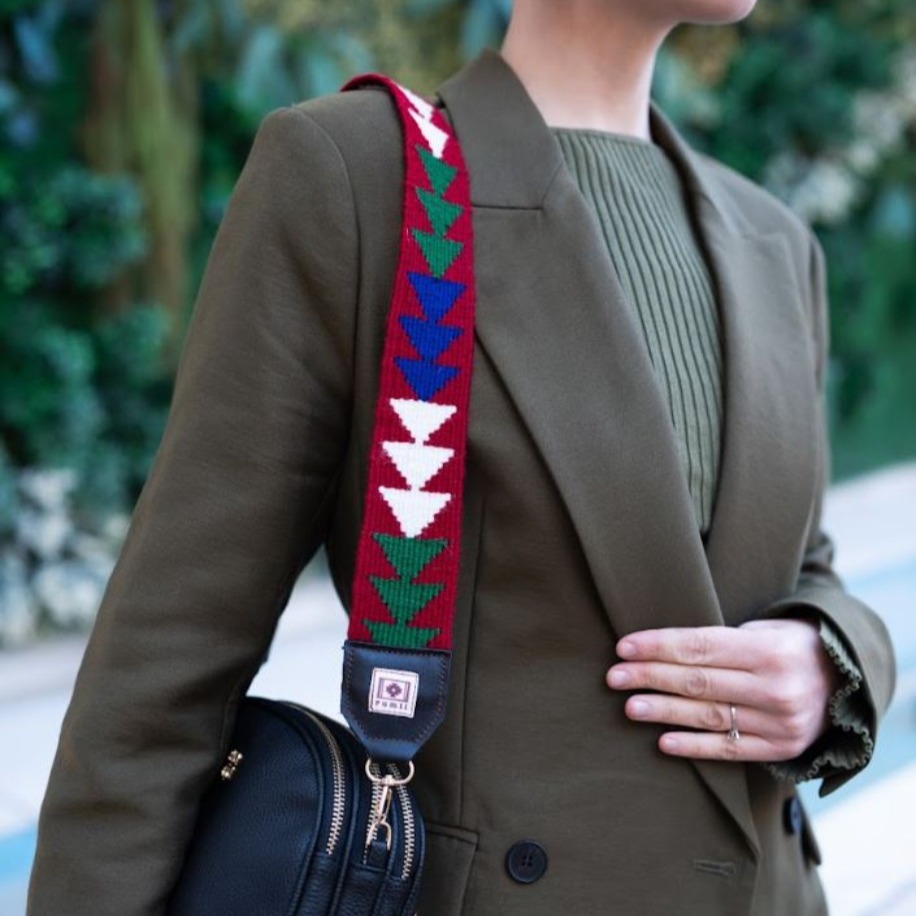 Hayat Ağacı Motifli El Dokuması Kilim Çanta Askısı