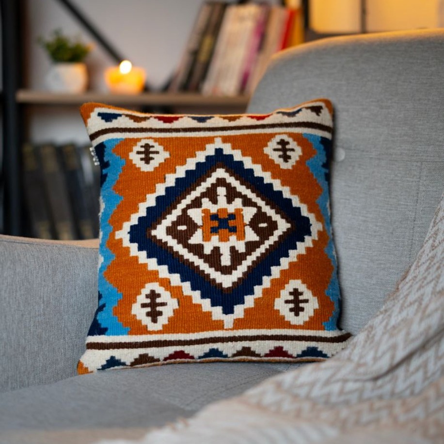 Hasat Derleme El Dokuması Kilim Yastık Kılıfı